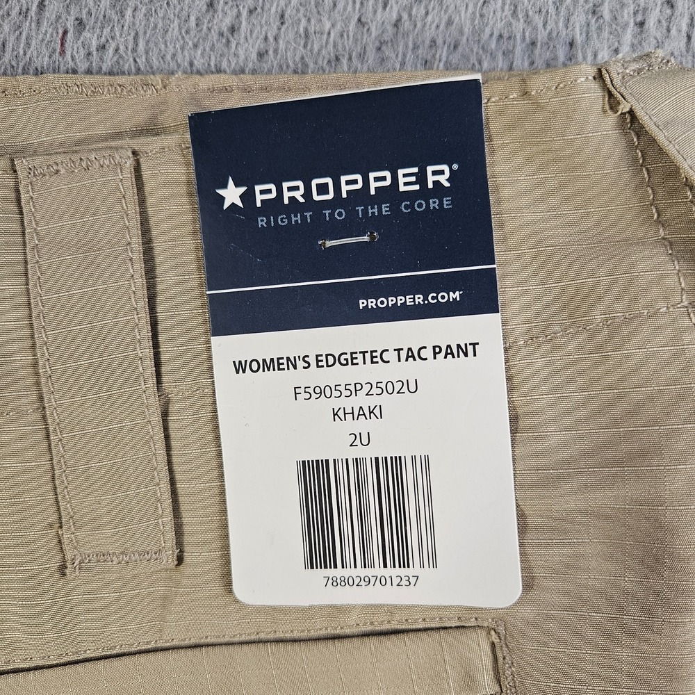 New‎ Propper Edgetec Tactical Pants Women Khaki Size 2 Unhemmed